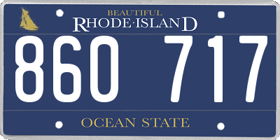 RI license plate 860717