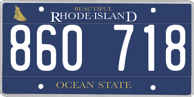 RI license plate 860718