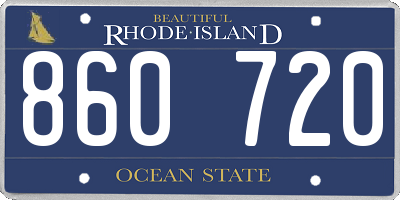 RI license plate 860720
