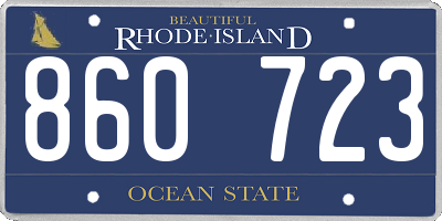 RI license plate 860723