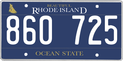 RI license plate 860725