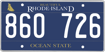 RI license plate 860726