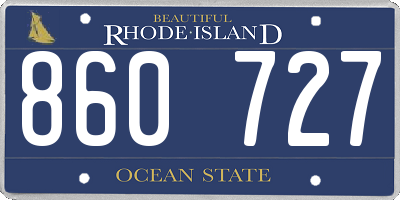RI license plate 860727