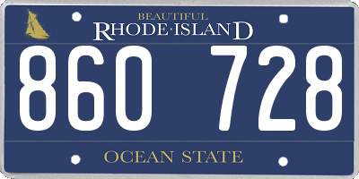 RI license plate 860728