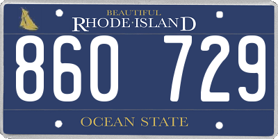 RI license plate 860729