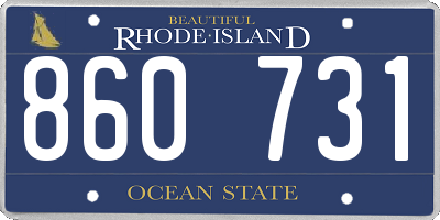 RI license plate 860731
