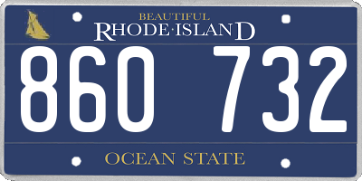 RI license plate 860732
