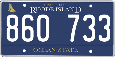 RI license plate 860733