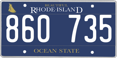 RI license plate 860735