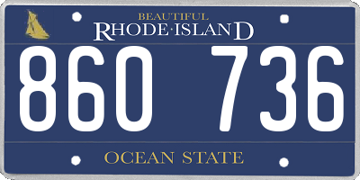 RI license plate 860736