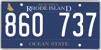 RI license plate 860737