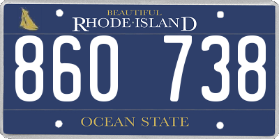 RI license plate 860738