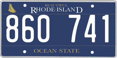 RI license plate 860741