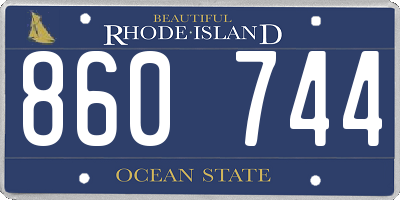 RI license plate 860744