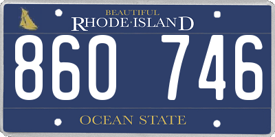 RI license plate 860746