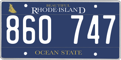 RI license plate 860747