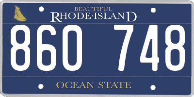 RI license plate 860748