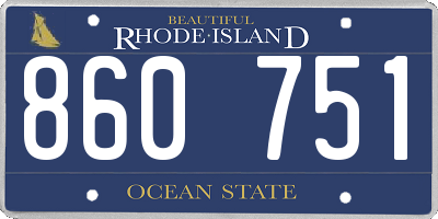 RI license plate 860751