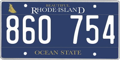 RI license plate 860754