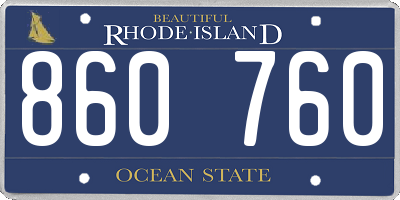 RI license plate 860760