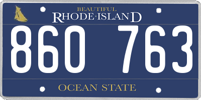 RI license plate 860763