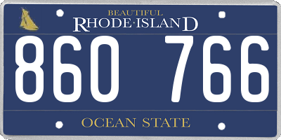 RI license plate 860766