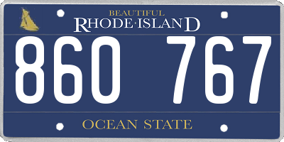 RI license plate 860767