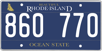 RI license plate 860770