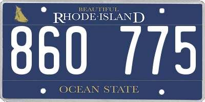 RI license plate 860775