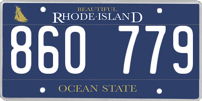 RI license plate 860779