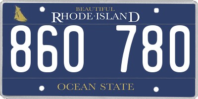 RI license plate 860780
