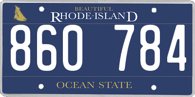 RI license plate 860784