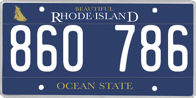 RI license plate 860786