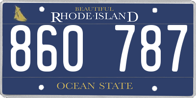 RI license plate 860787