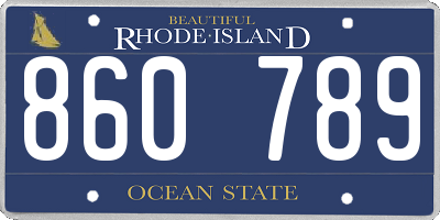 RI license plate 860789