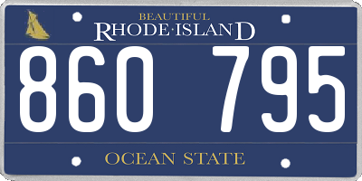 RI license plate 860795
