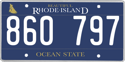 RI license plate 860797
