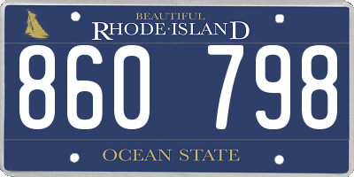 RI license plate 860798