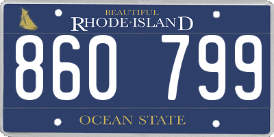 RI license plate 860799