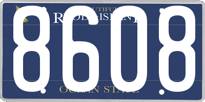 RI license plate 8608