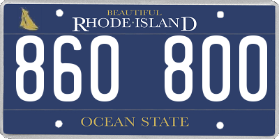 RI license plate 860800