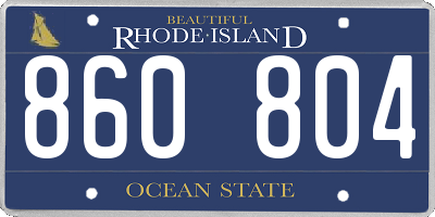 RI license plate 860804