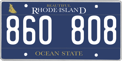 RI license plate 860808