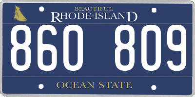 RI license plate 860809