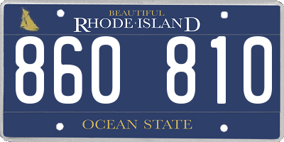 RI license plate 860810