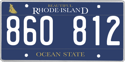 RI license plate 860812