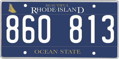 RI license plate 860813