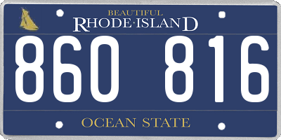 RI license plate 860816
