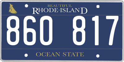 RI license plate 860817