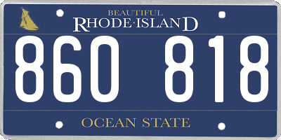 RI license plate 860818